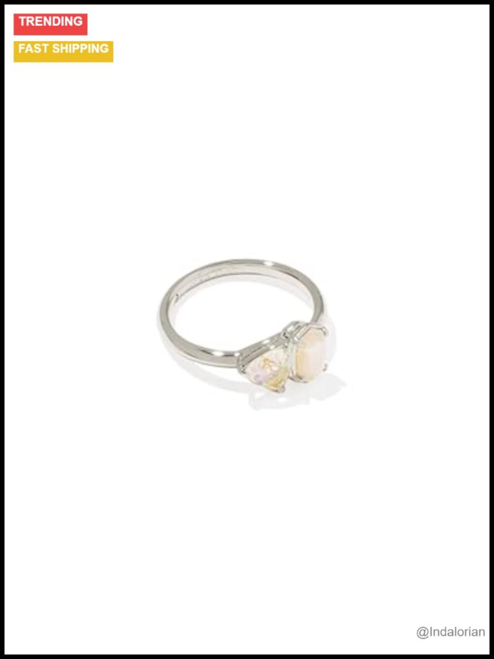 Toi-et-Moi Band Ring with Elisa Stone and Trillion-Cut Design